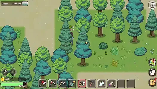 Village Rhapsody - inek bir kızın edepsiz büyük göğüslerini sağıyor