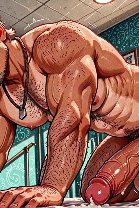 Yatak odasında çıplak erkekler dijital sanat