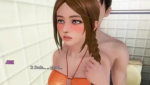 Herry ve Judie hayatta bir kez umumi banyoda yarak ve amcığını ovuyor