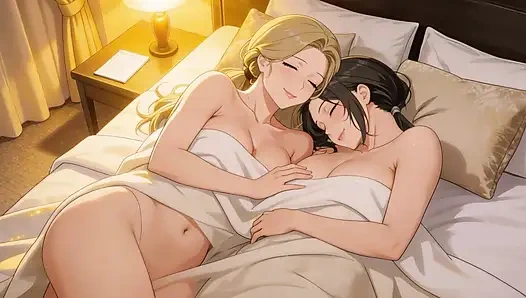 Soft &intimate: Anime Girls - beijo lésbico apaixonado