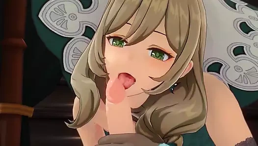 Lisa minci - genshin darbeli seks - hentai - koyu yeşil şapka rengi düzenleme smixix