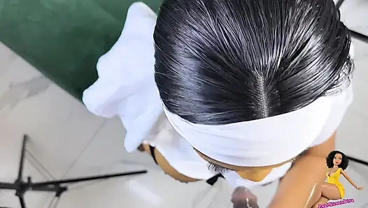 Yaramaz rahibe gırtlağına kadar alıyor