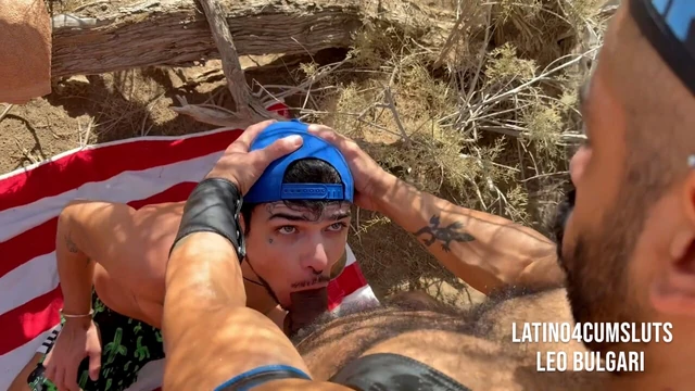 Большой член, использующий горло Leo. Leo Bulgari обслуживание большой латинский член со ртом и глоткой.
