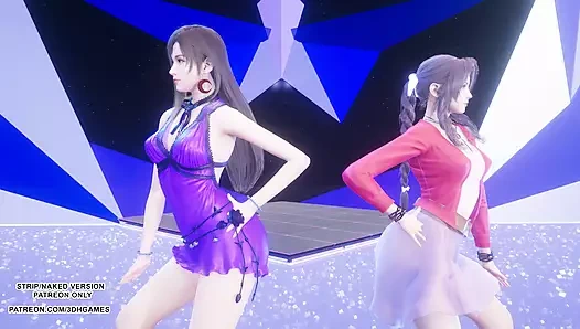 Mmd taeyeon - invu aerith, tifa lockhart, sıcak kpop dansı, final fantasy, sansürsüz hentai