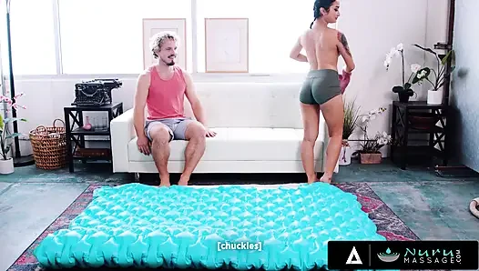 NURU MASSAGE - Avery Black Apologizes To Neighbor With Oily Naked Massage Turning Into Intense Fuck