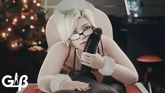 Bayan santa tapan bir büyük çük