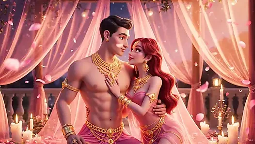 Hintli çift ki tam gece tutkusu - altın takı mein seksi yenge aur kaslı koca ka ateşli yatak odası romantizmi