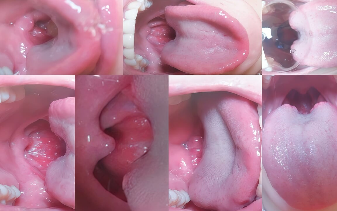 Ağız, ağız, dil, fetiş, boğaz, faringeal refleks, tükürme, ağır aroma Çinli kadınların M boğaz eğitimi