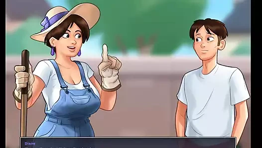 Yaz mevsimi efsanesi: bahçeden orta yaşlı seksi kadın ve parktaki adamlar bölüm 75