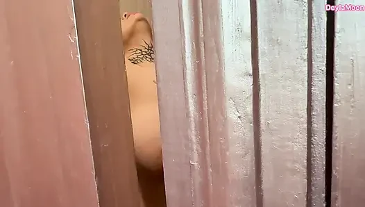 Caught my stepmom masturbating in the bathroom. I fucked her while she was sucking my cock.