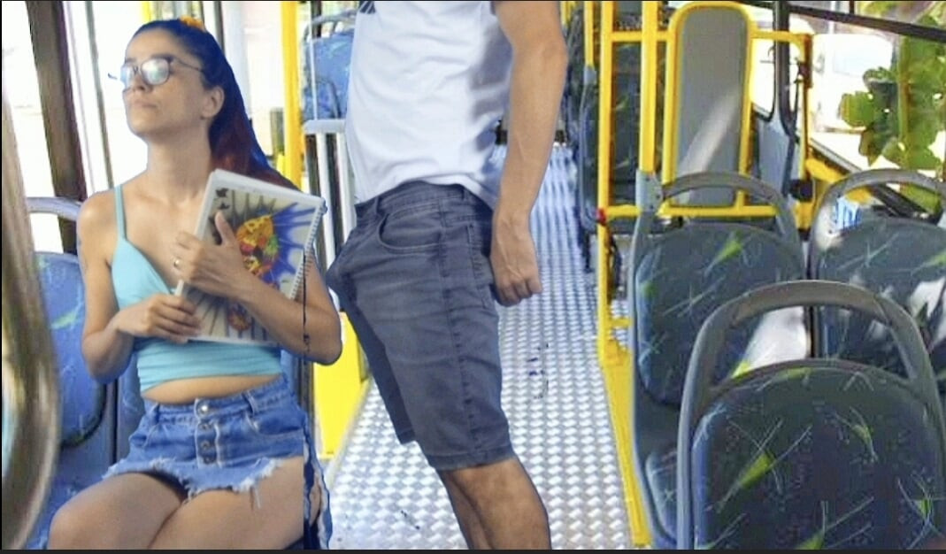 Schoolgirl gets fucked inside public transport