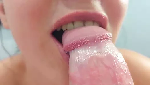 Sıcak oral seks ile aşırı yakın çekim