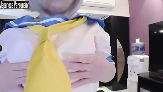 Hamakaze cosplay'de g-cup bel mükemmelliği, oyuncu gizli seans açısıyla çekilen özel fantezi1