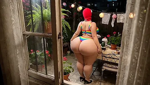 Üniformalı büyük götlü kız öğrenci arka bahçede gözetleniyor