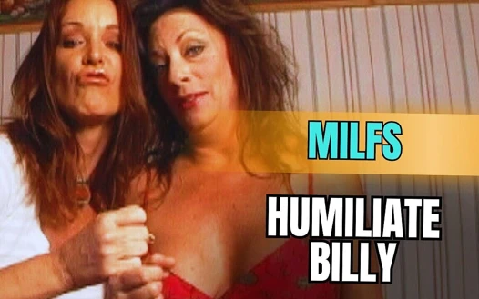 İki orta yaşlı seksi kadın Billy'i aşağılıyor