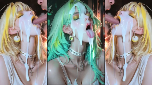 Bölüm 2: Anime karakterleri yüzlerini tamamen dölle kaplıyor.