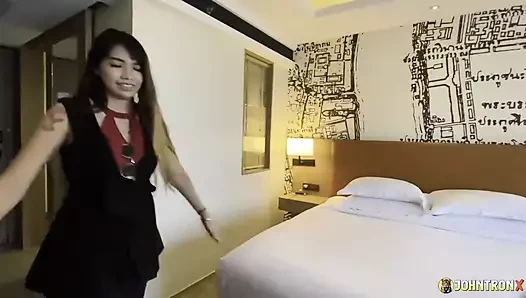 JohnTronX - Hardcore standing doggystyle sex with a perfect Asian babe