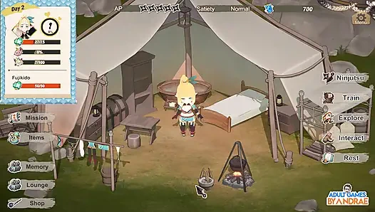 Fude, meu ninja elven! Jogo 3D parte 2 - Começa o treinamento e a exploração de Lizet