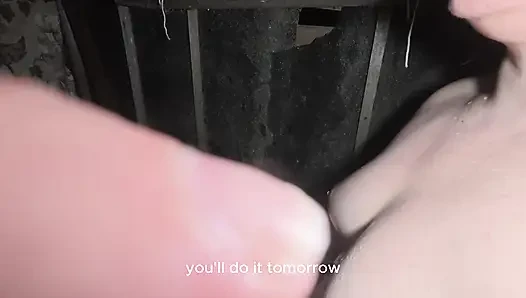 Soapy naked bodies in a rural shower