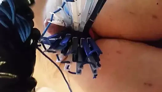 Horoz ve top işkencesi. toplarında üçlü fermuar!