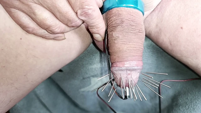 CBT, BDSM, Electro Sex, Needles, Man Alone, Probing, Fetish, Acorn, Cock, Part 2