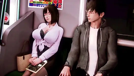 Hiro Massaging Japanese Milf Office Lady Boobs In Train