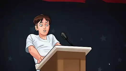 Müzik öğretmeniyle sahnede eğleniyor