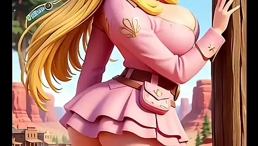 (yapay zeka oluşturuldu) Peach, Rosalina, Boo, Bowsette, Pauline ve Daisy'nin derlemesi