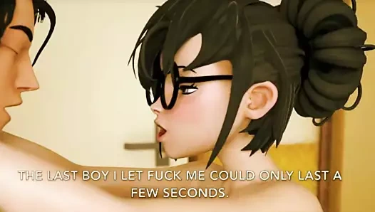 Hottie 3d Japon öğretmen gets masif yük içine ona kedi