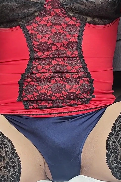 Jessicaxd - lateks eldivenler, kırmızı saten babydoll