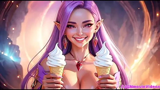 Lezbiyenler birlikte öpüşüyor, ai animasyonu