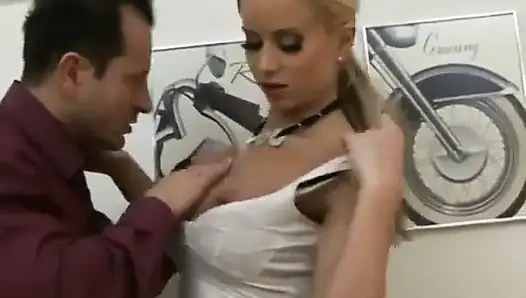 Big Tits at Work - Cindy's Boss Loves Her Tight Pussy and Massages