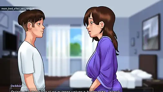 Üvey anne üvey oğluna ıslak duygularını itiraf ediyor ve sonunda oturma odasında sevişiyorlar - yaz mevsimi efsanesi