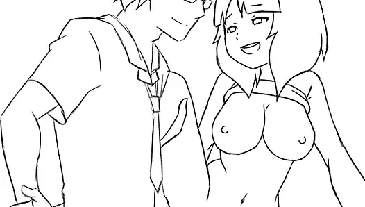 Anime kız ve oğlan meraktan sikişiyor