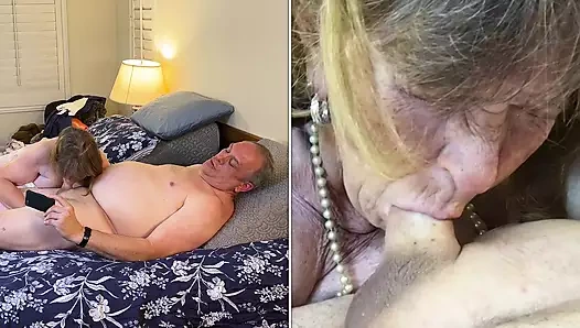 Melek gibi nine Carmen cennet gibi bir sakso çekiyor