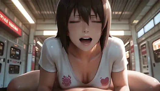 Platform 7: İri göğüslü üvey anne tren istasyonunda büyük götünü dolduruyor - atkins heaven