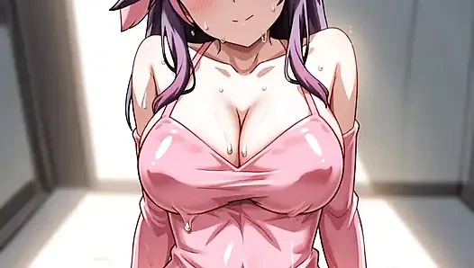 Pembe cepli canavar kız bacakları yere açık mastürbasyon yapıyor