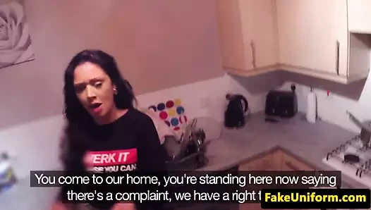 Arsız chav amatör emme sahte polisler çük