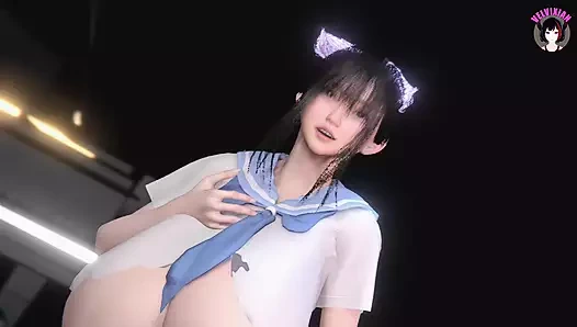 Dev memeli seksi Asyalı kız dans ediyor (3 boyutlu hentai)