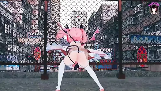 Dildolu sevimli genç succubus - seks dansı