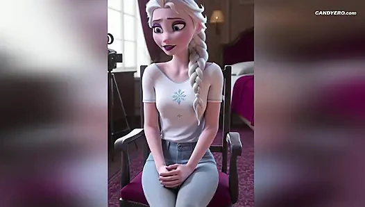Ai Генерируемая Elsa из замороженных жестко трахается и делает минет