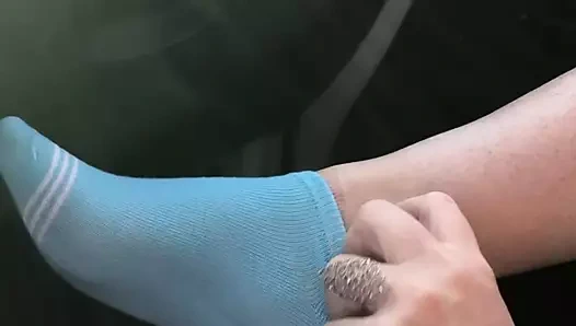 Seksi kız arkadaş ateşli ayaklar