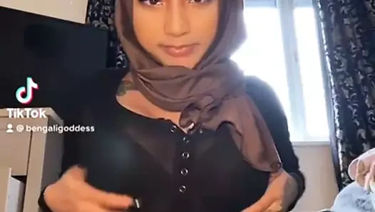 Yasmina Khan hijabi tiktok oiled boobs hard nipples