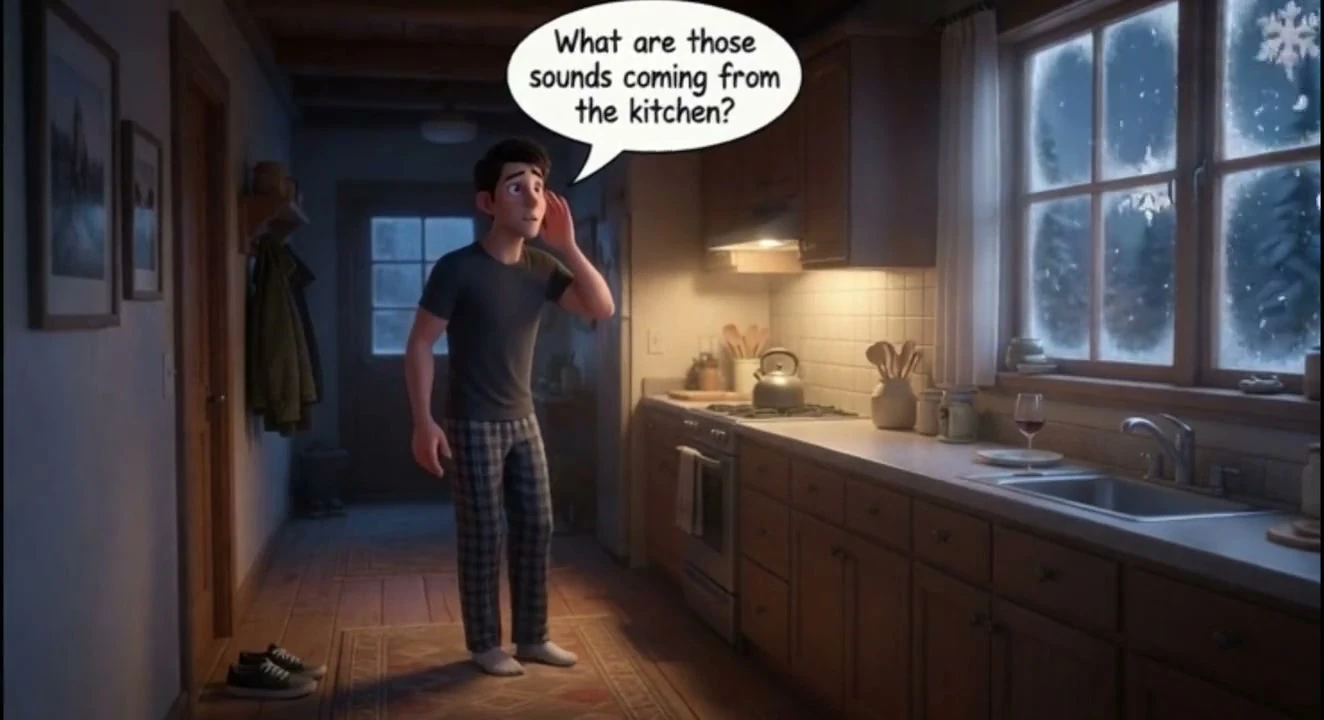Kevin finds passion with his stepmother during a long winter absence (AI generated)