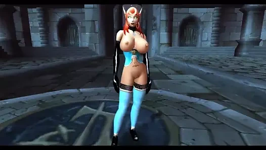 Elf mavi elbise lateks