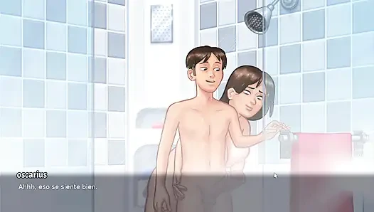 Üvey anne üvey oğluna mastürbasyon yapmak için banyoya giriyor