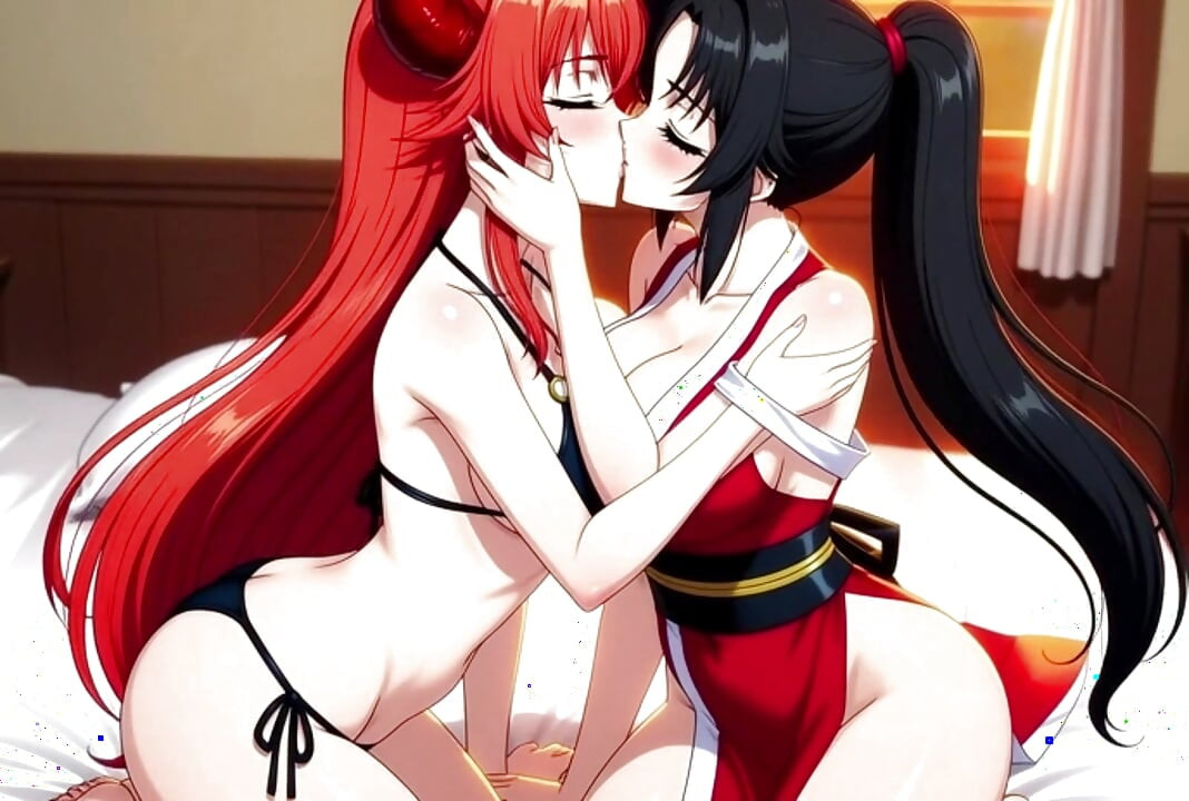 Rias Gremory ve Mai Shiranui - yetişkin animasyonlu karşılaşma