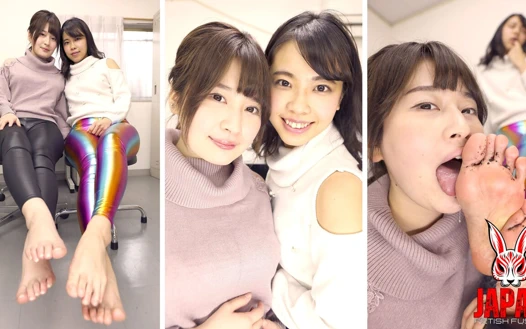 Grimy Feet, Black Dirt-crusted Toes: Maina Yuuri Worships Fuuka Nagano's Filthy Soles During an Office Leggings Try-on