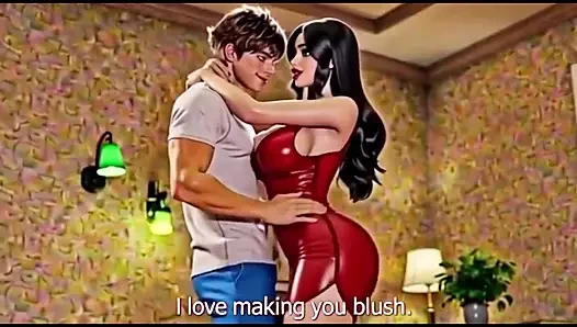 Seksi üvey anne genç üvey oğlunu büyük göğüsleri ve götüyle baştan çıkarıyor