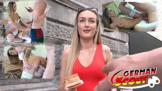 Alman izci - sıska formda genç elena lux aldı ve ham becerdin